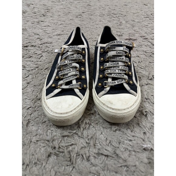 Christian Dior  Canvas Walk'N'Dior Low Top Sneakers 36.5 Black - Picture 2 of 10